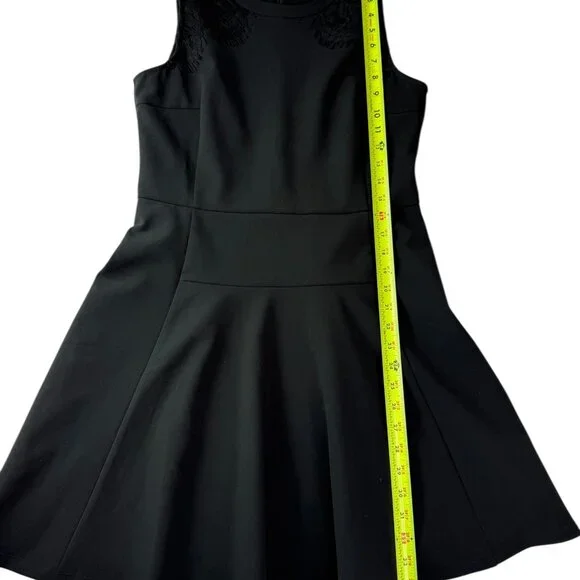 madewell black lace dress Madewell Black Lace Top Fit & Flare Knee-Length Dress Size 2